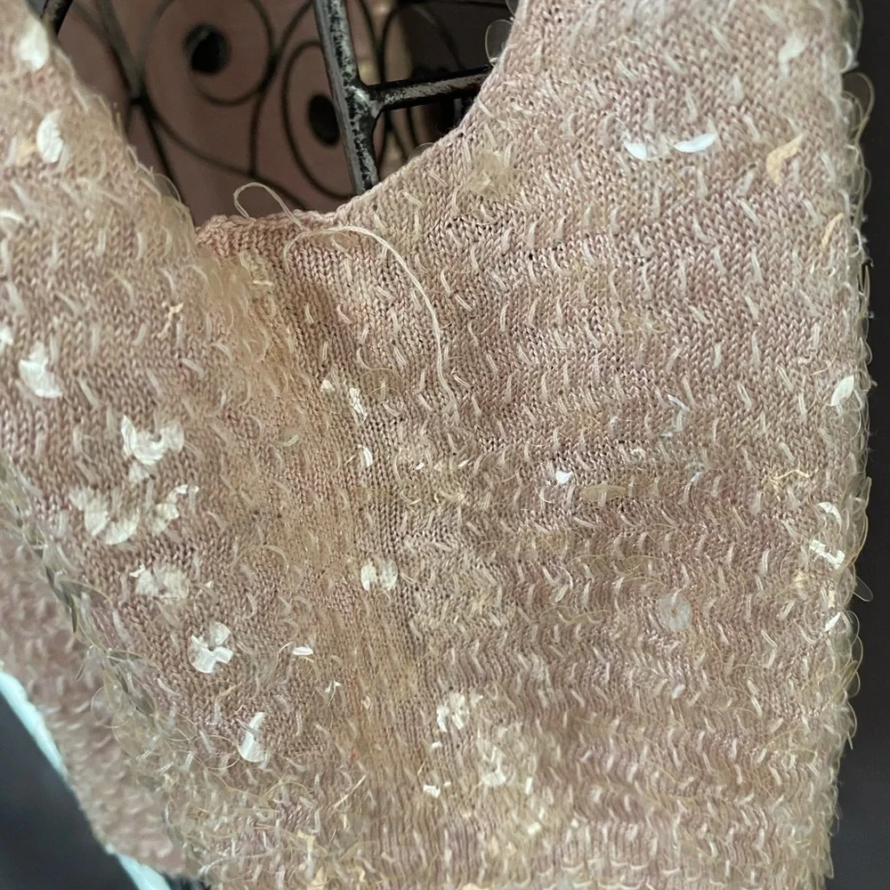 Cenit light pink sequin cropped bolero jacket size L